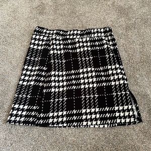Black & White Plaid Mini Skirt